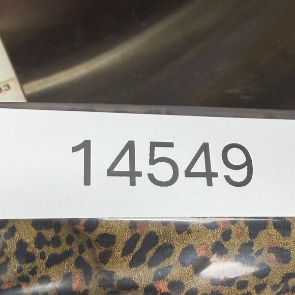 Free People Celia Blouse Womens XL Gold Leopard Cropped Tie Front Puff Sleeve - Picture 10 of 10